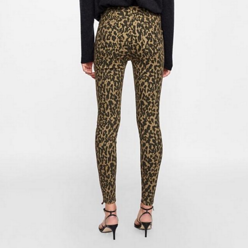 ZARA Premium Womens Leopard Print Velvet Trim 2 - Picture 6 of 8